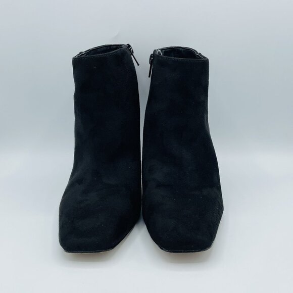 Mix No. 6 Shoes Womens Size 8 M Black Lexey Heels Ankle Booties Faux Suede Zip - Picture 4 of 11